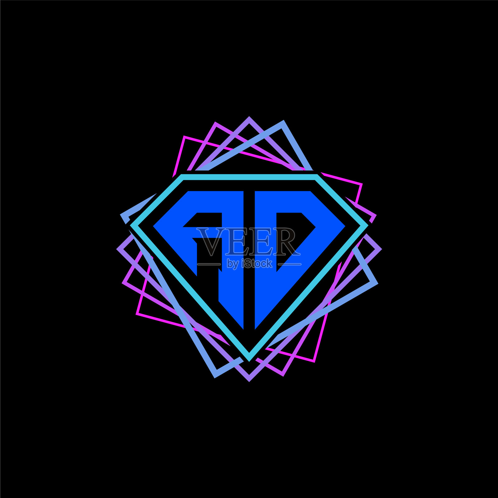 首字母a o带有菱形和方形图案插画图片素材