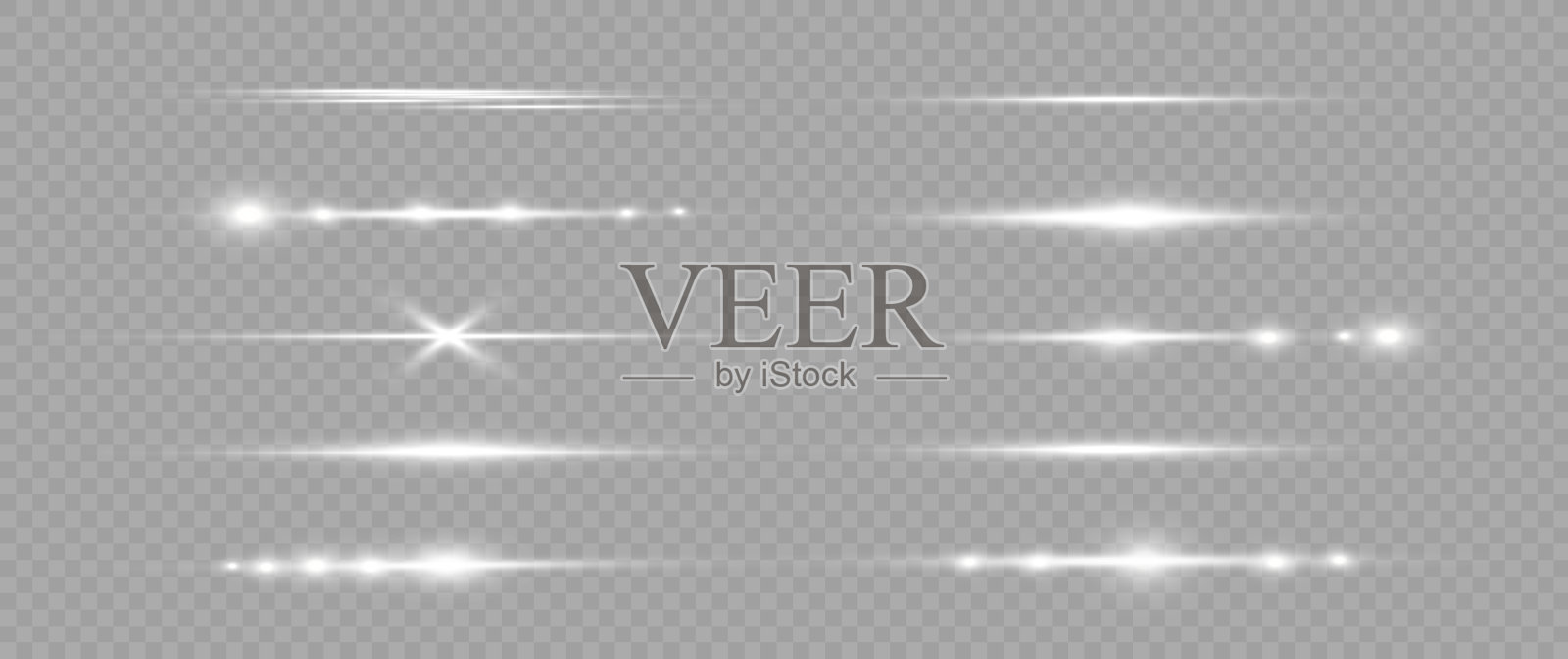 激光束，水平光线，白色线。设计元素图片