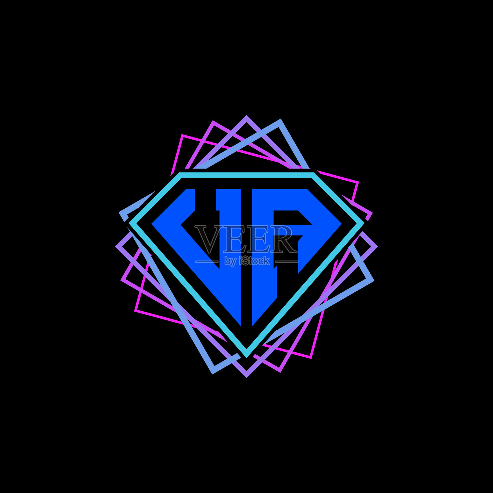 首字母ua，方形菱形图案插画图片素材