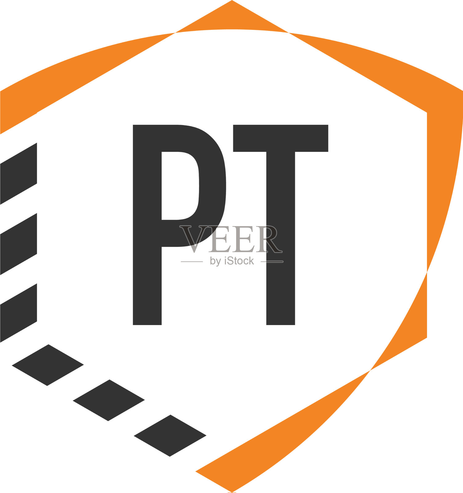 首字母pt盾六角形标志模板插画图片素材