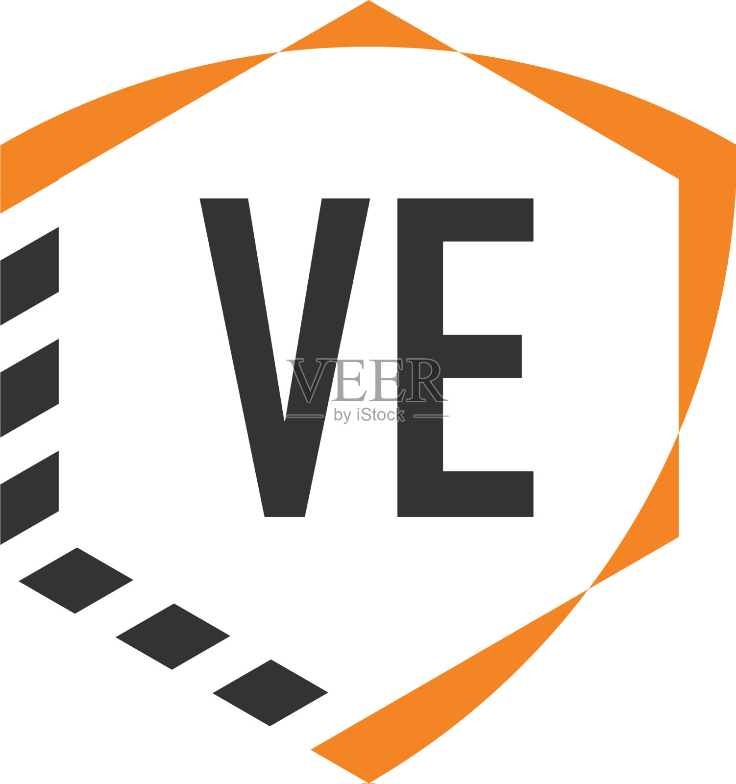 首字母ve盾六角形标志模板插画图片素材