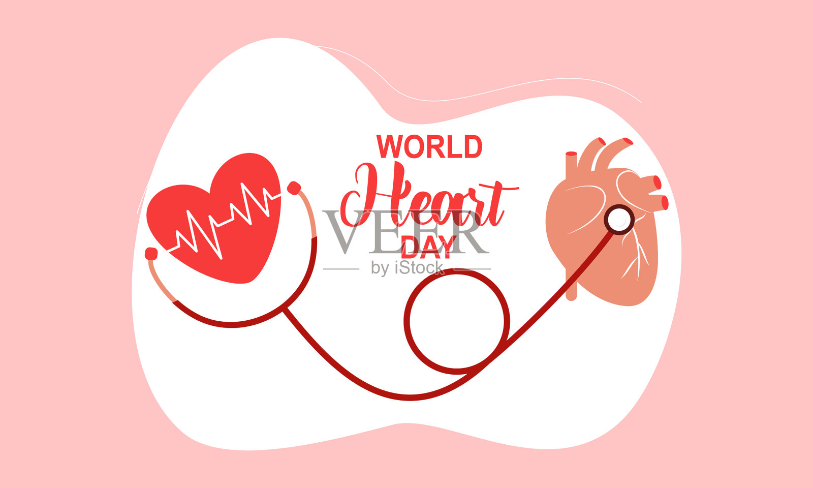 平面设计世界心日概念插画图片素材