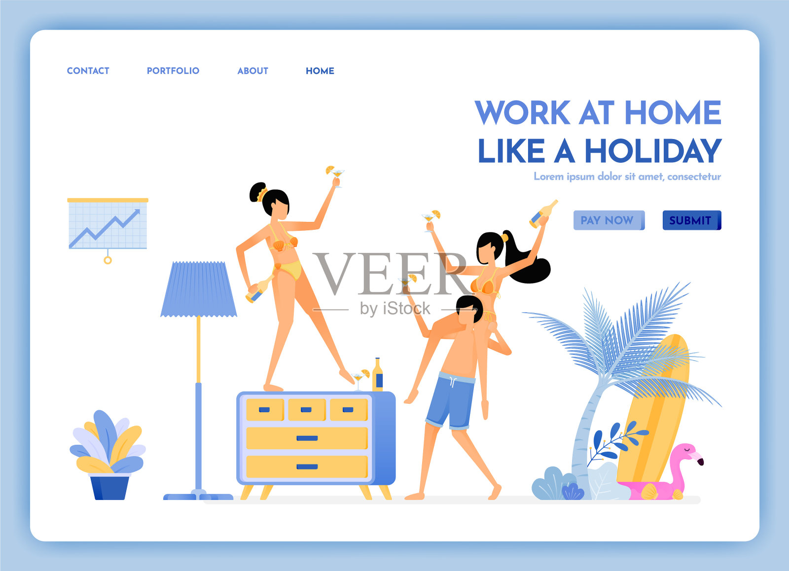 旅游网站的主题工作在家喜欢插画图片素材