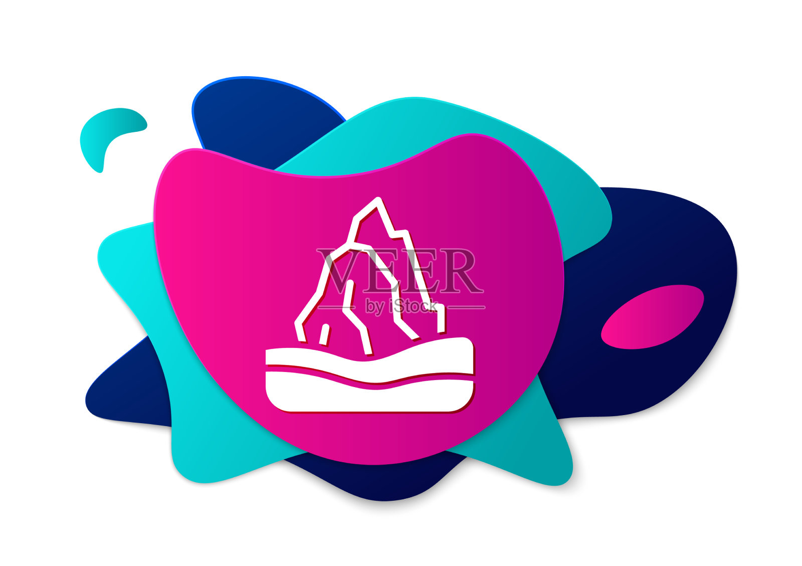 颜色冰山图标孤立在白色背景图标素材