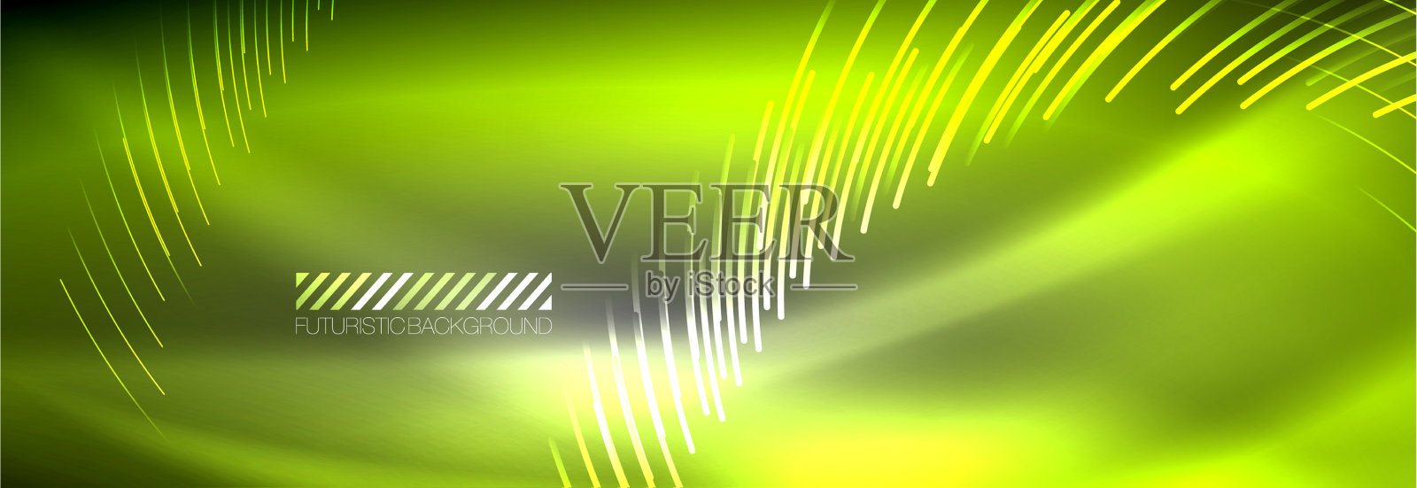 霓虹发光的线条，神奇的能量和光运动插画图片素材