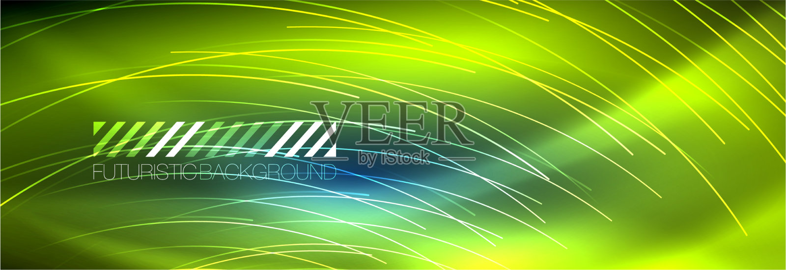 霓虹发光的线条，神奇的能量和光运动插画图片素材