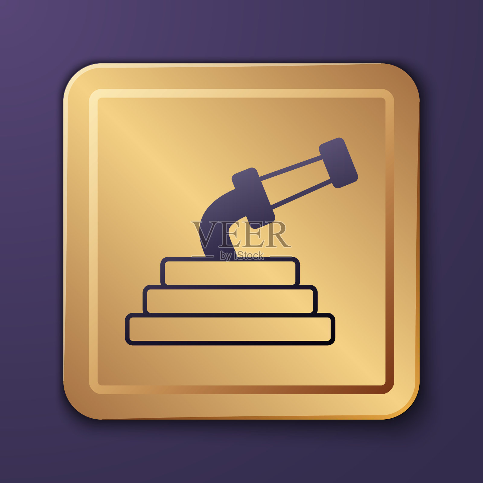 紫色花园软管图标隔离在紫色上插画图片素材