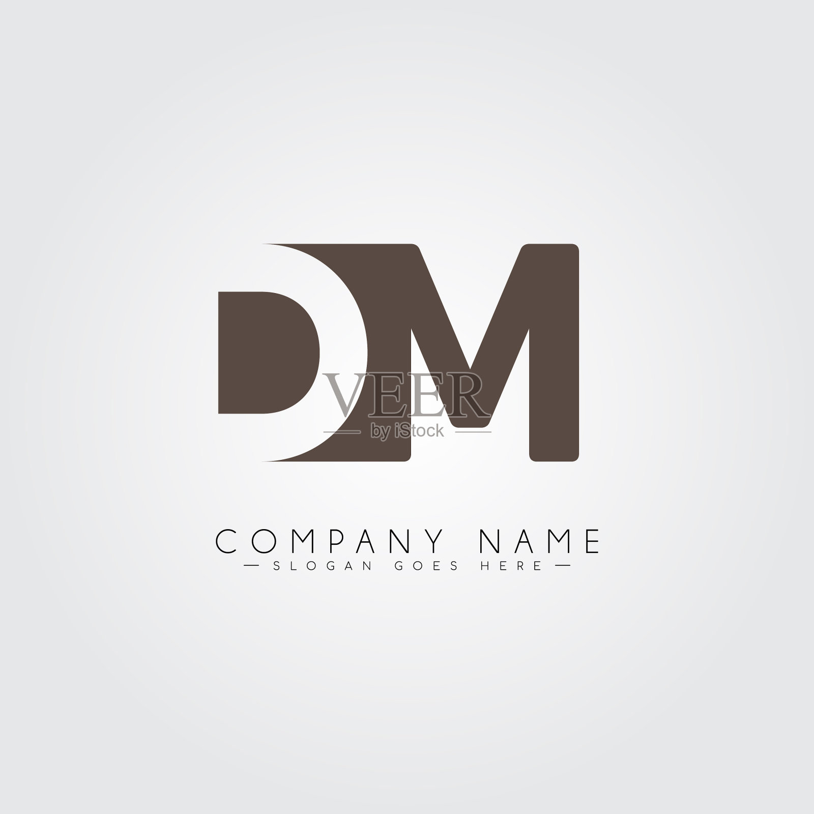 Dm首字母标志-最小标志插画图片素材