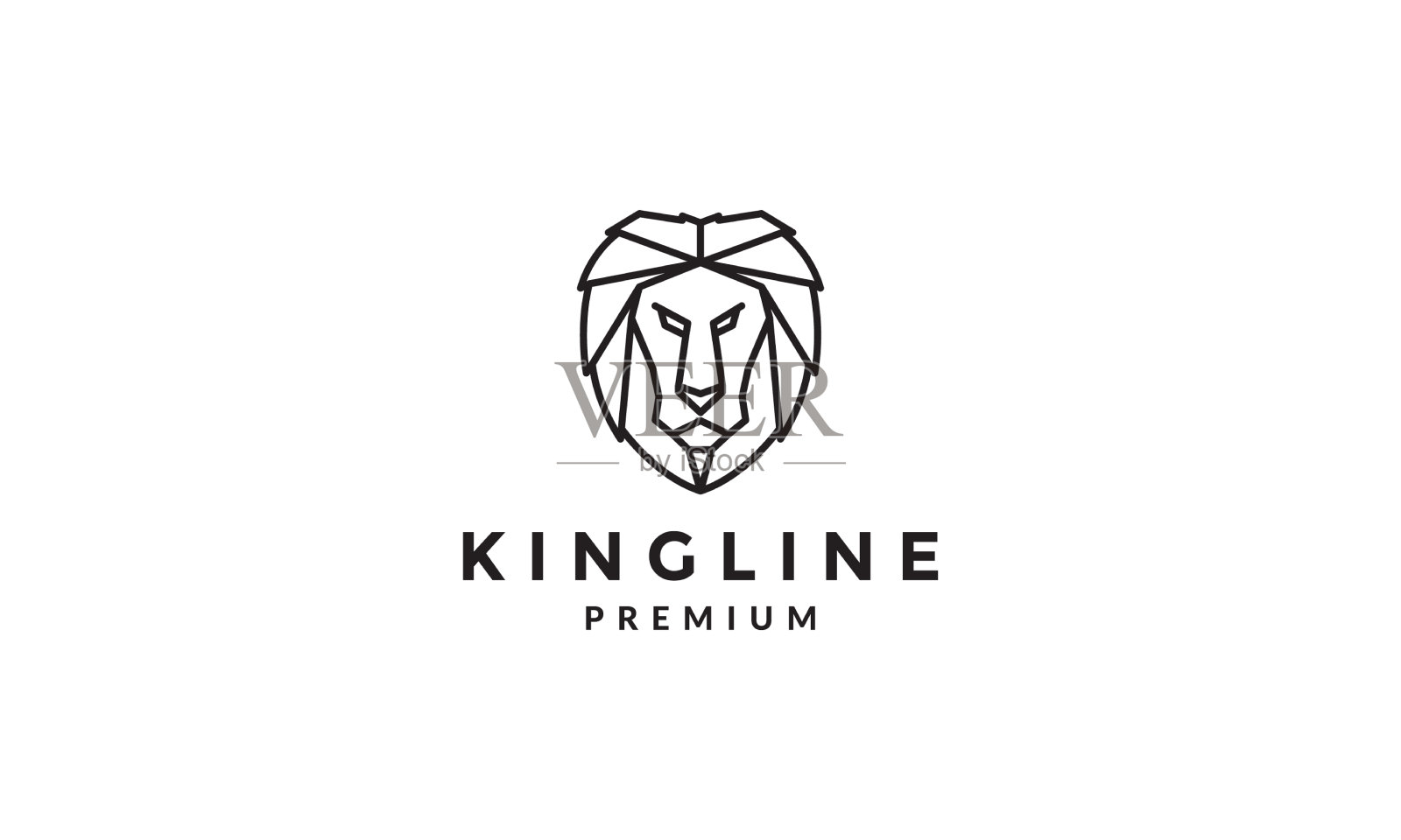 几何现代线条头狮标志符号图标插画图片素材