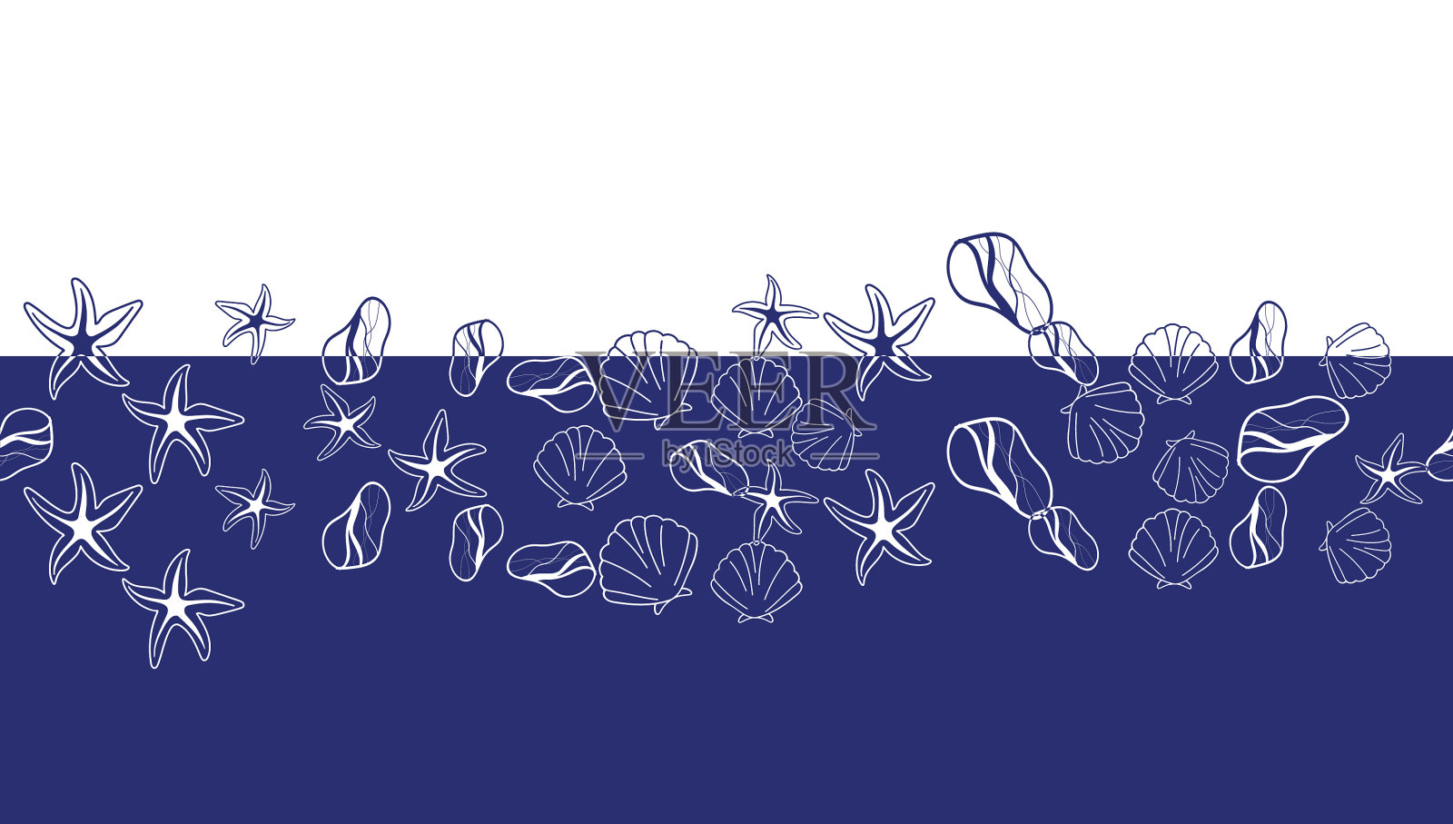 模板设置剪影海贝壳插画图片素材