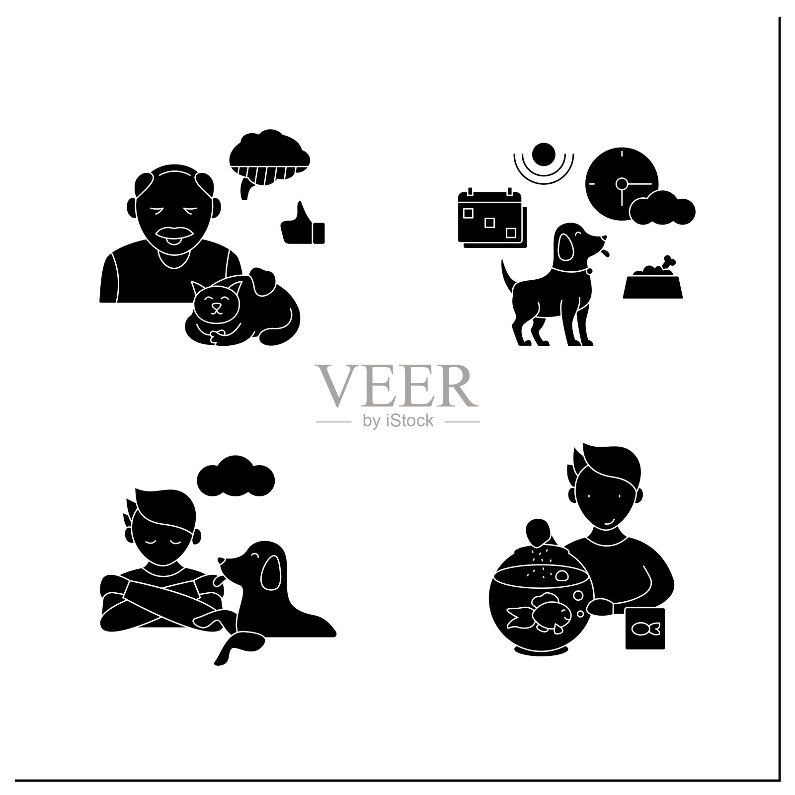 宠物受益字形图标集图标素材