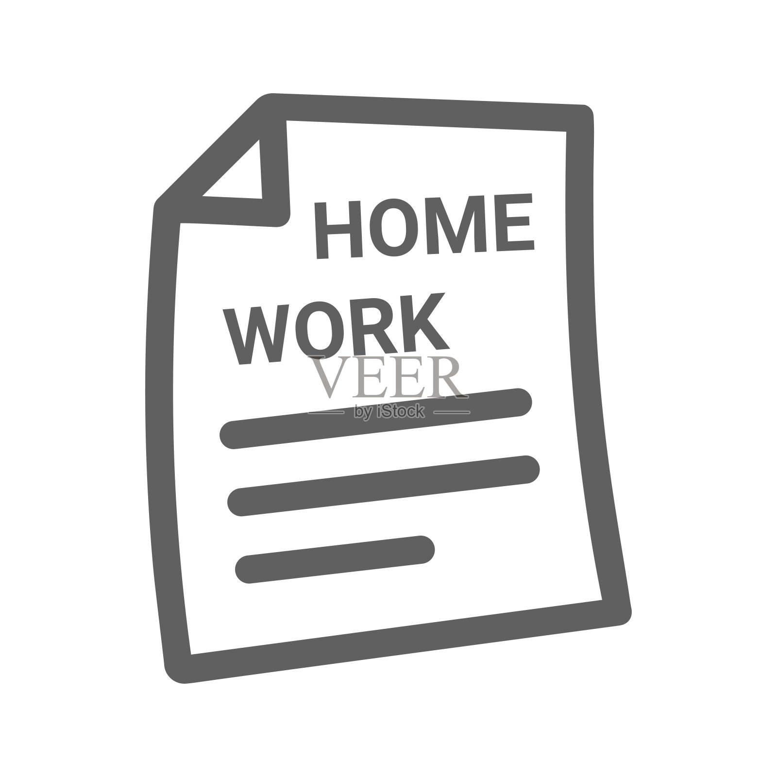 作业图标。灰色的矢量图形。图标素材