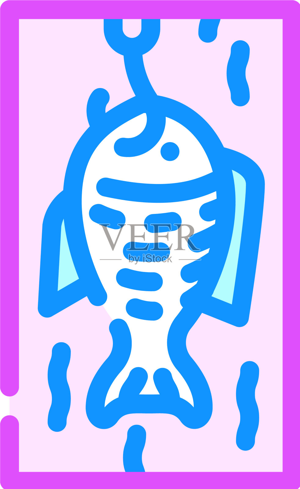 冰箱用于储存鱼的颜色图标设计元素图片