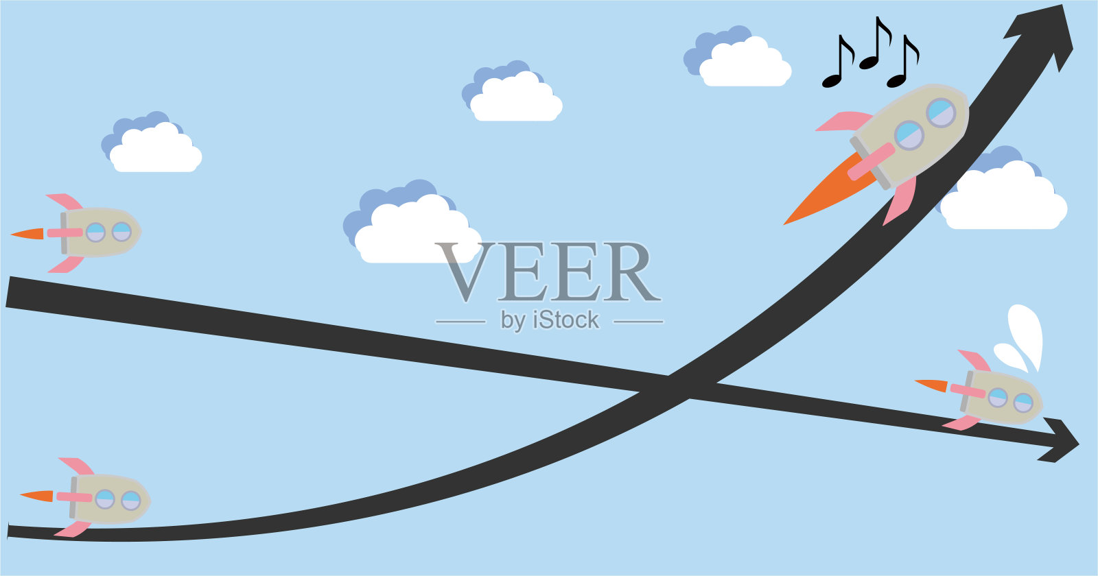 两个rokets插画图片素材