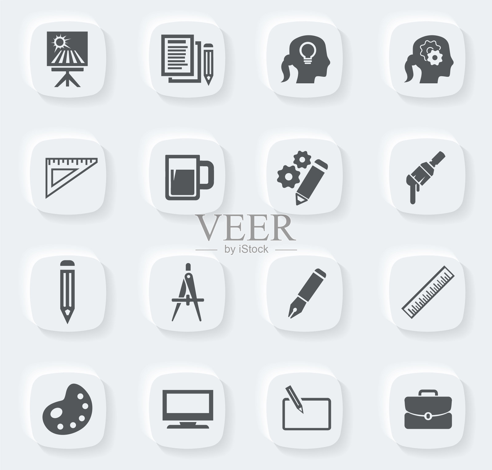 创作过程图标集图标素材