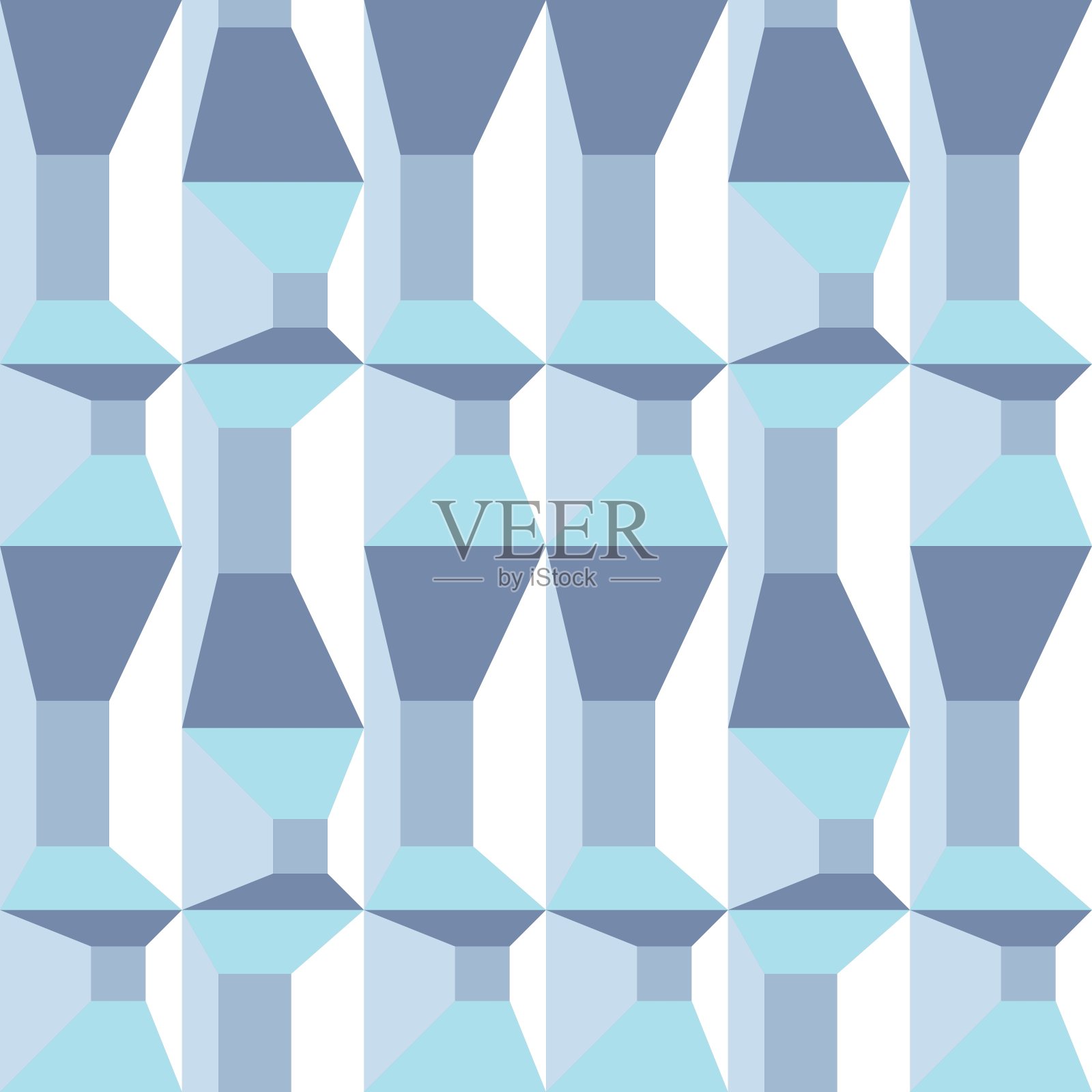 几何抽象无缝图案-装饰强调任何表面。插画图片素材