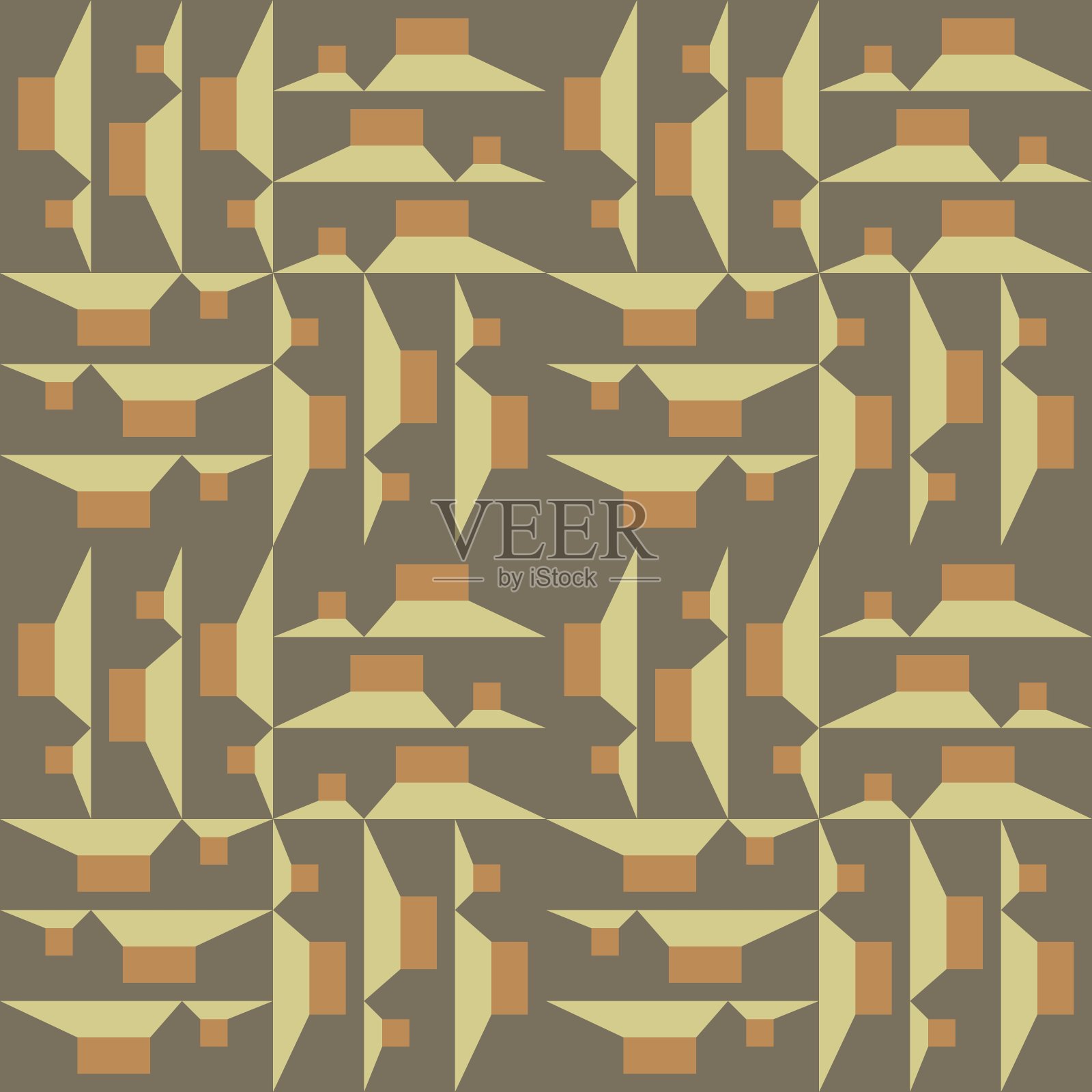 几何抽象无缝图案-装饰强调任何表面。插画图片素材