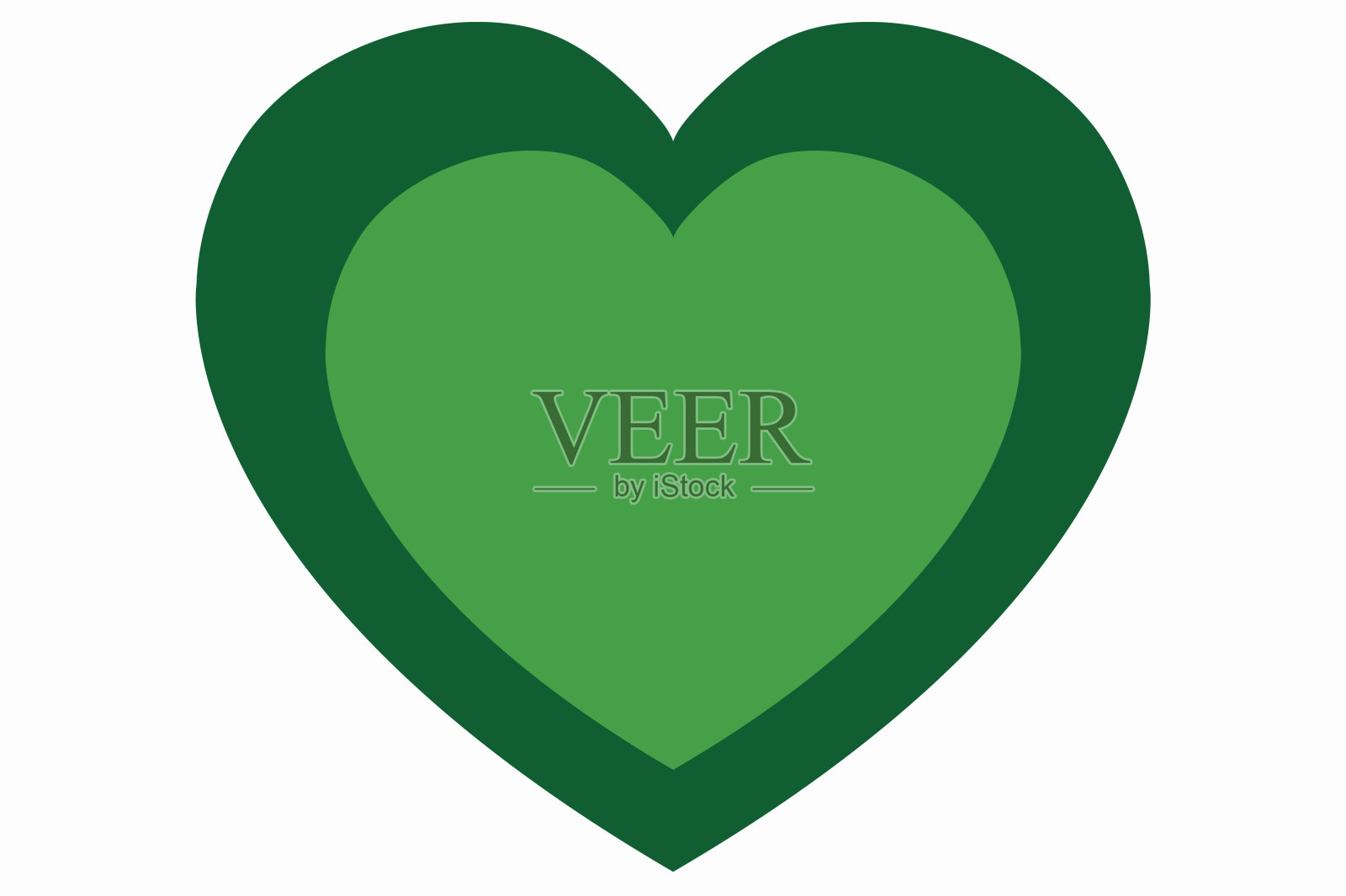 绿色的心插画图片素材