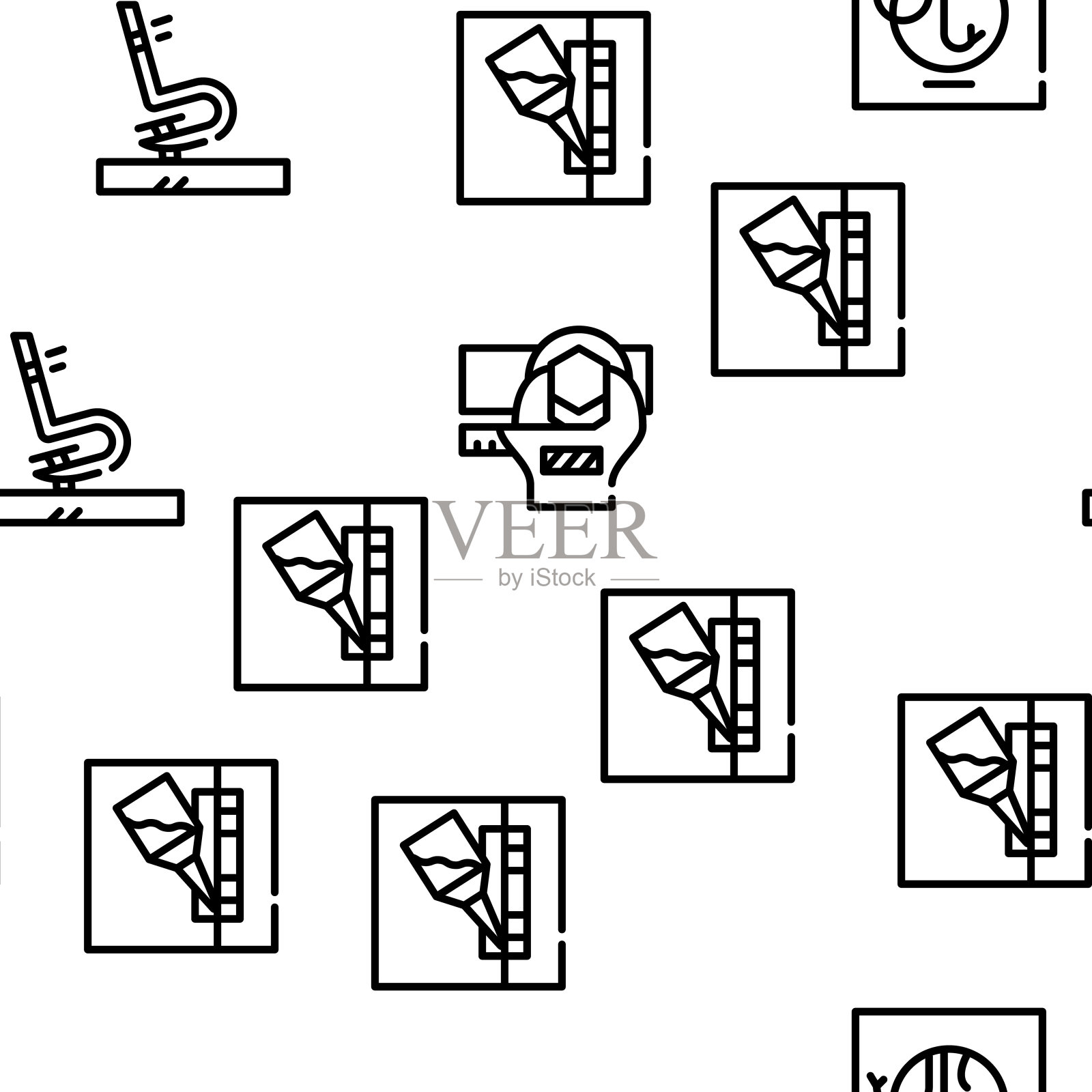 家居维修服务矢量无缝模式插画图片素材