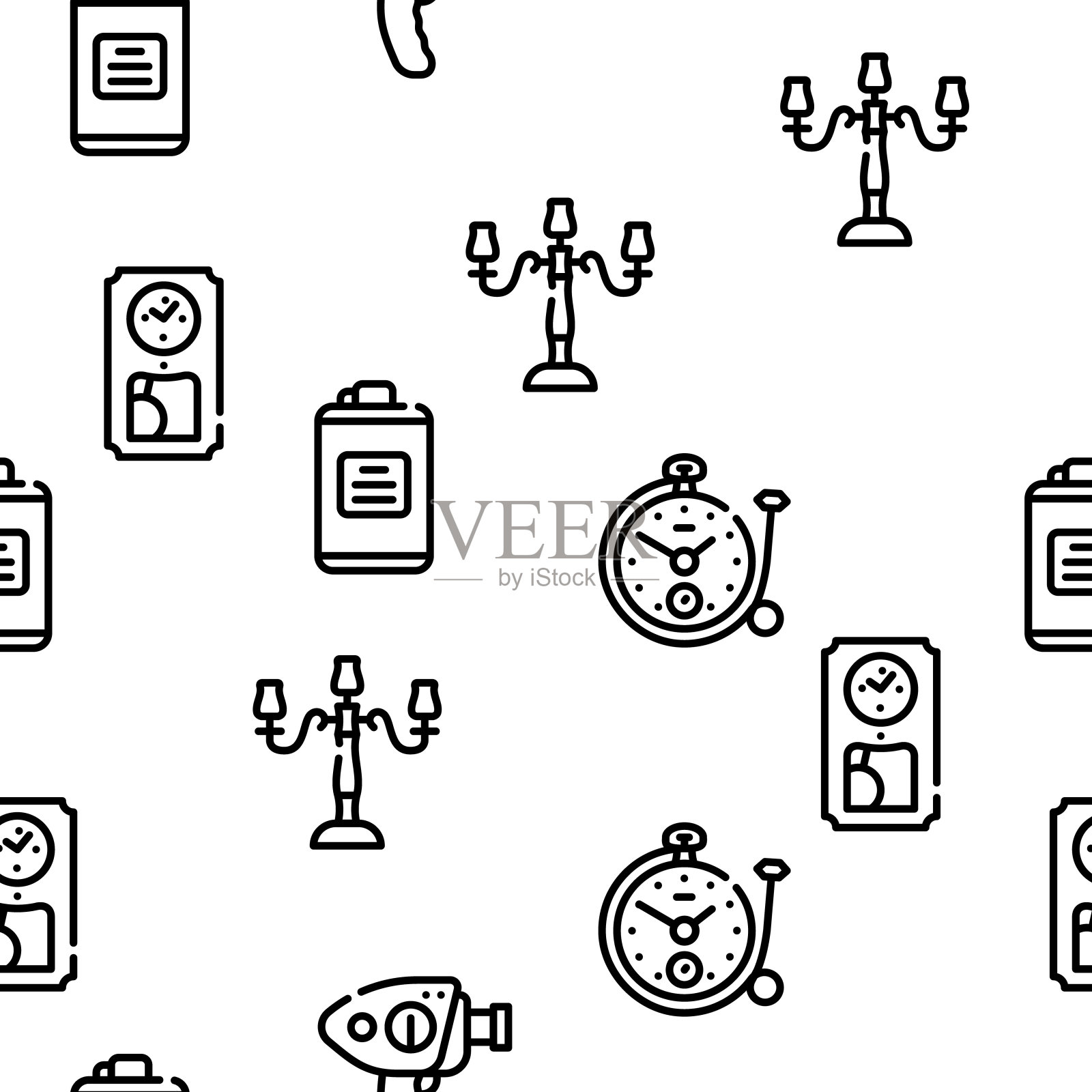 复古材料设备矢量无缝模式设计元素图片