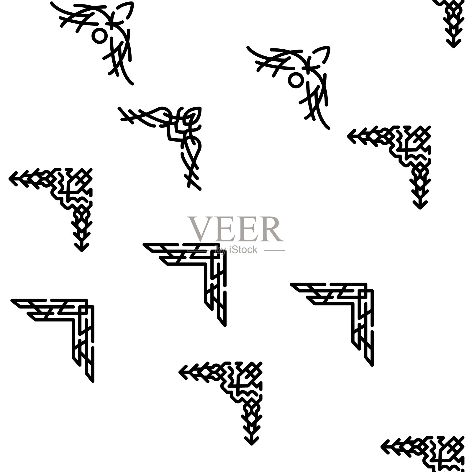 角落装饰矢量无缝图案设计元素图片