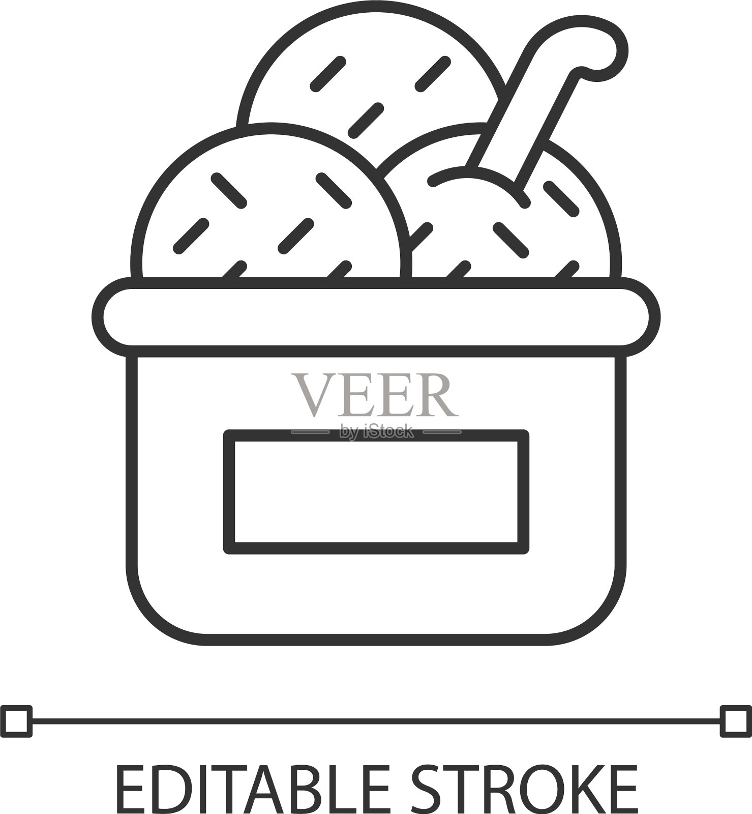 冰淇淋在杯子线性图标插画图片素材