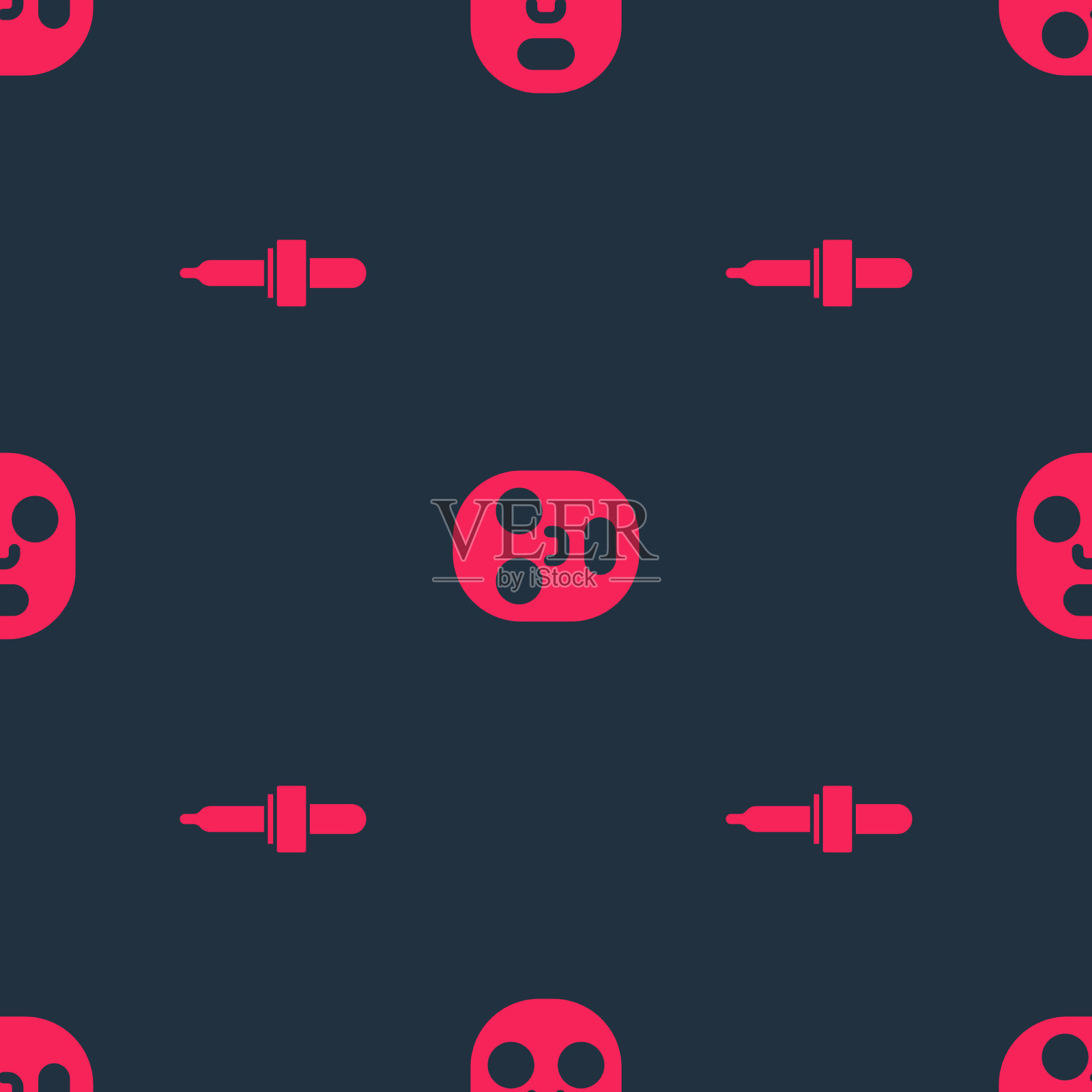 将移液器和面膜设置为无缝图标素材