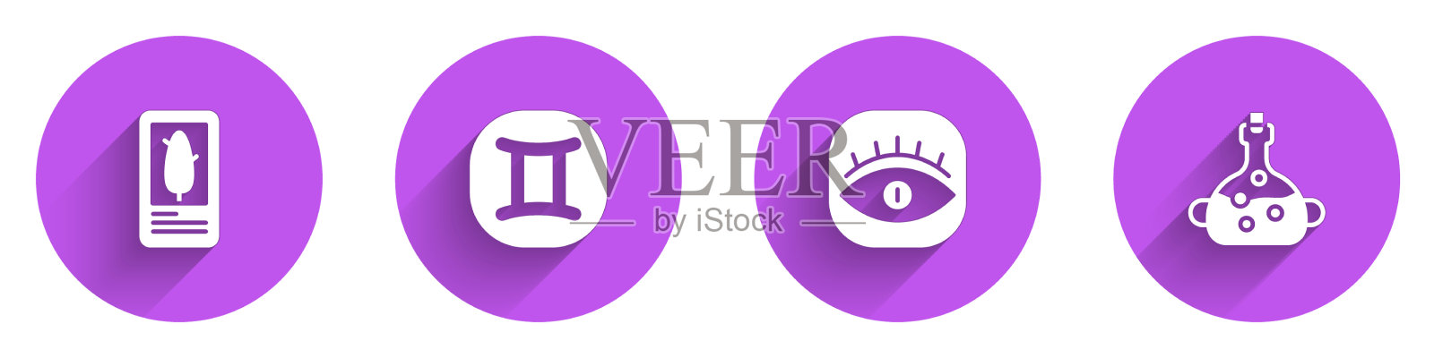 设定塔罗牌双子星座石匠和毒药图标素材