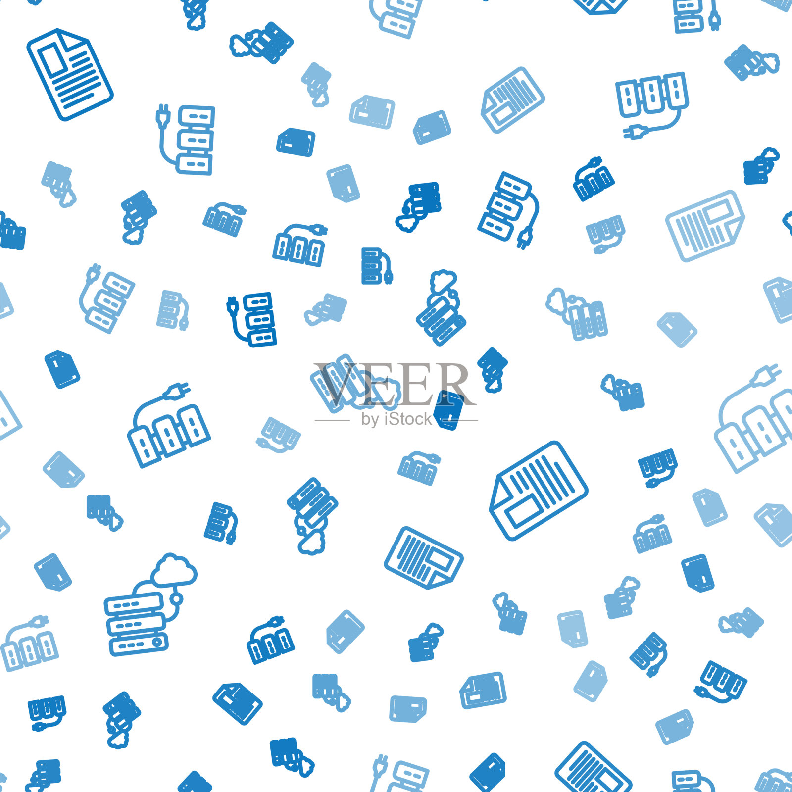 设置行网络云连接文件文件插画图片素材