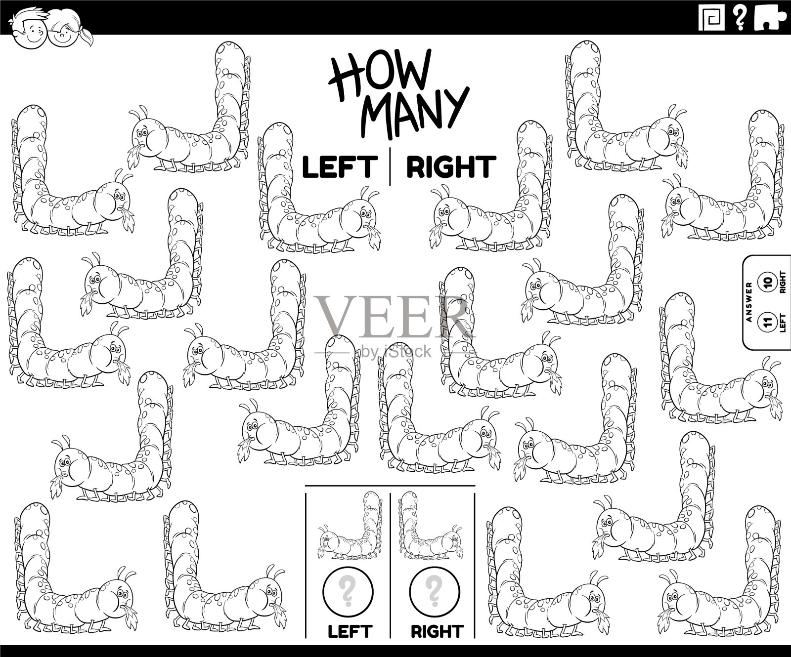 计算左边和右边的图片卡通插画图片素材