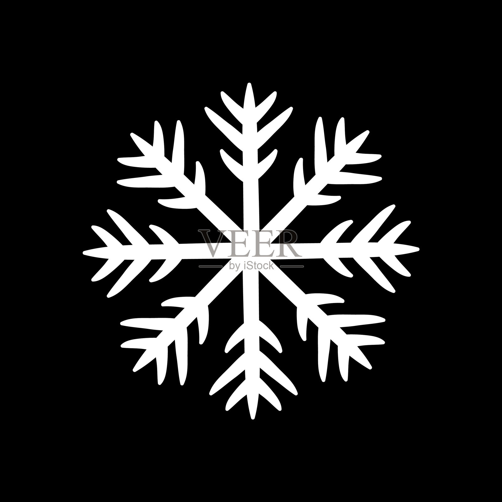 雪花象征圣诞节和冬天的主题插画图片素材