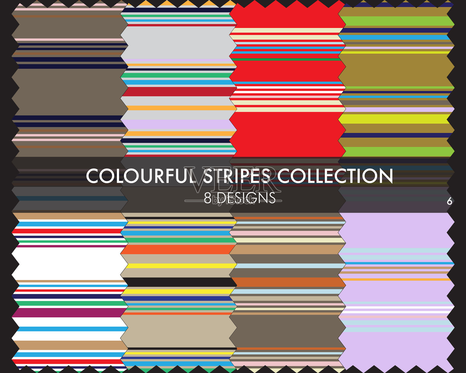 彩色条纹无缝图案系列插画图片素材