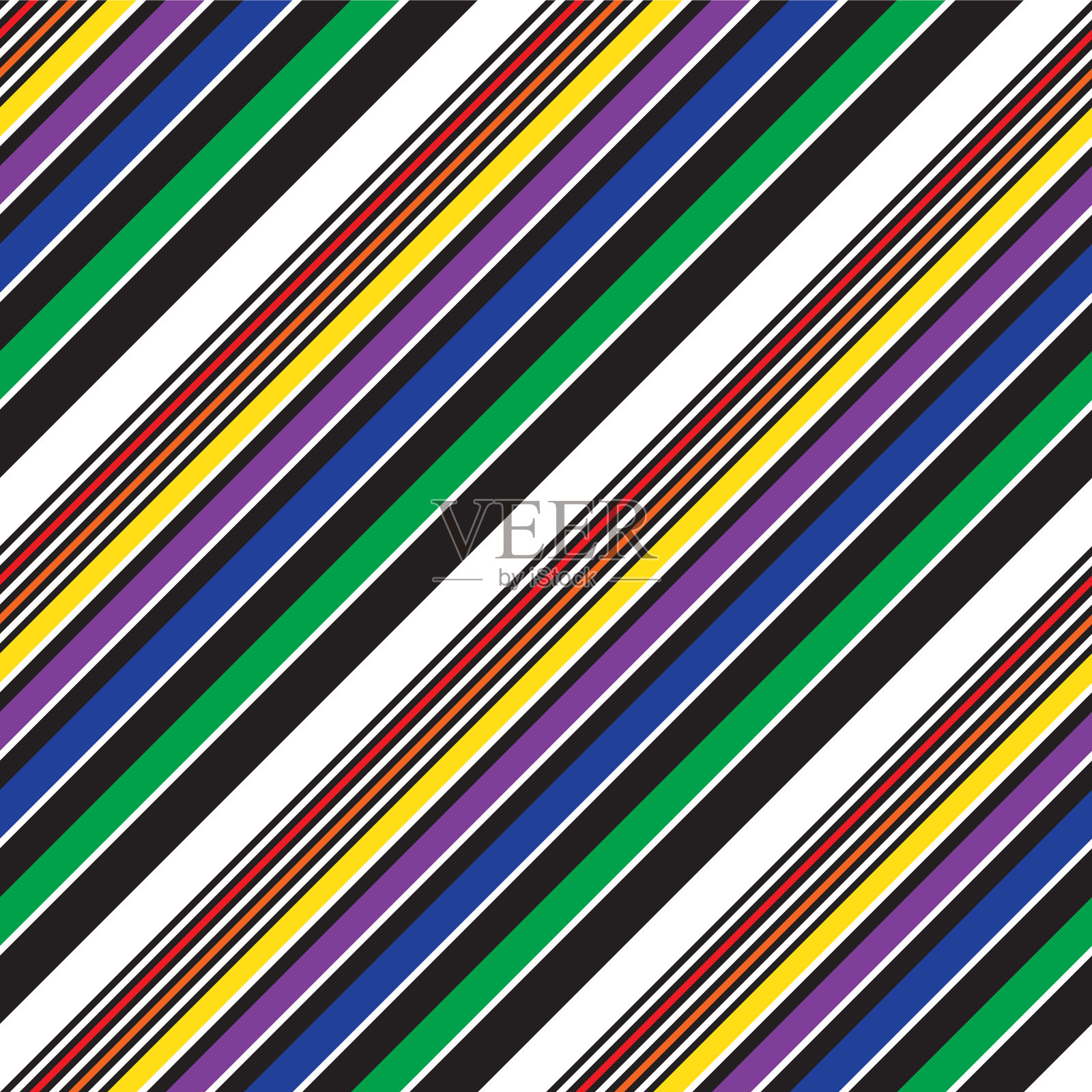 彩虹条纹无缝图案背景中插画图片素材