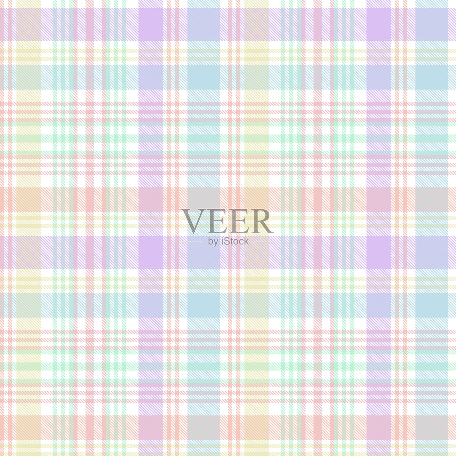 彩虹粉彩格子纹理无缝图案插画图片素材