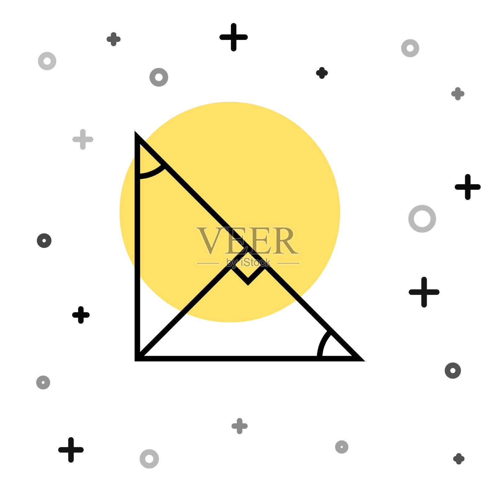 黑线角的平分线一个三角形图标图标素材