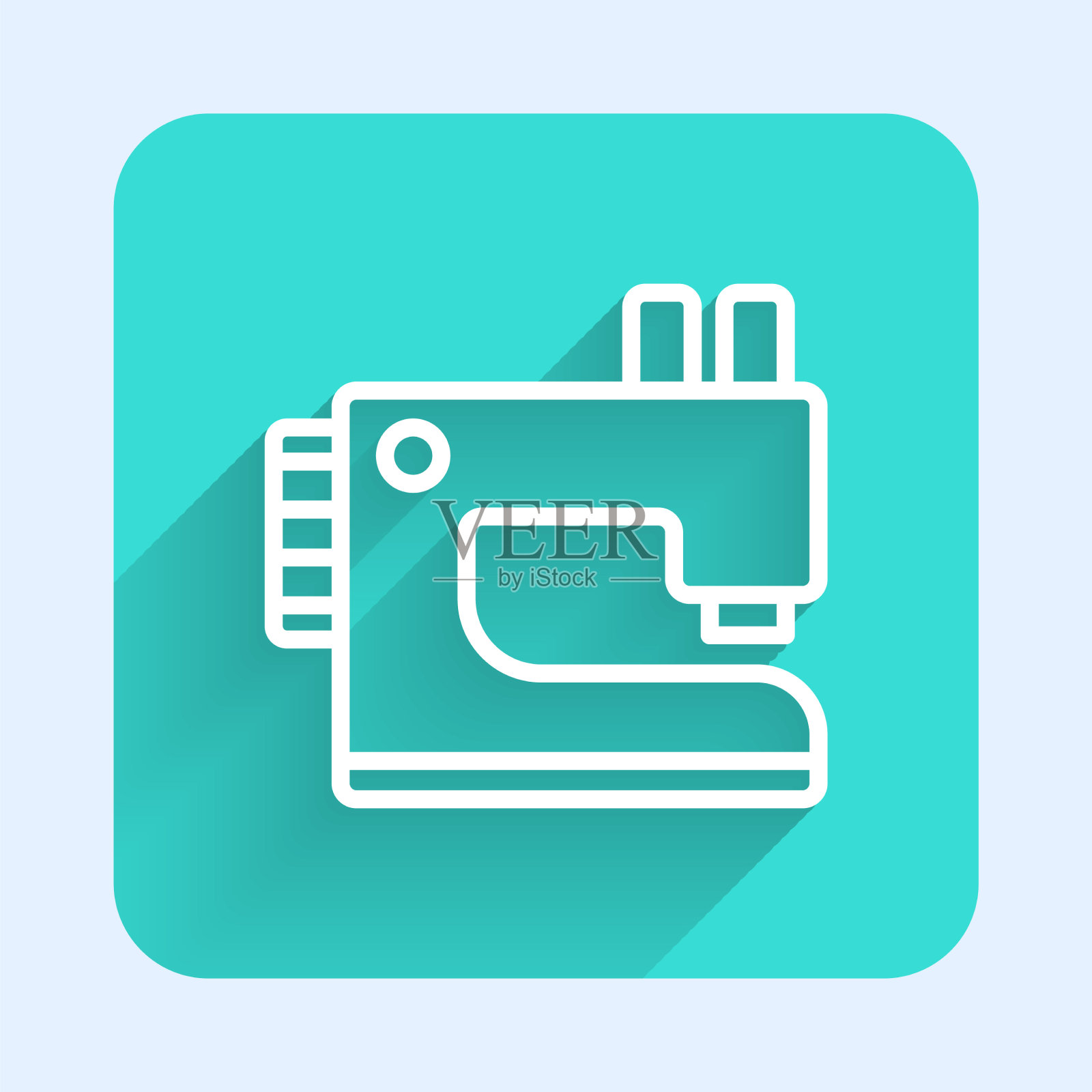 白线缝纫机图标隔离用长插画图片素材