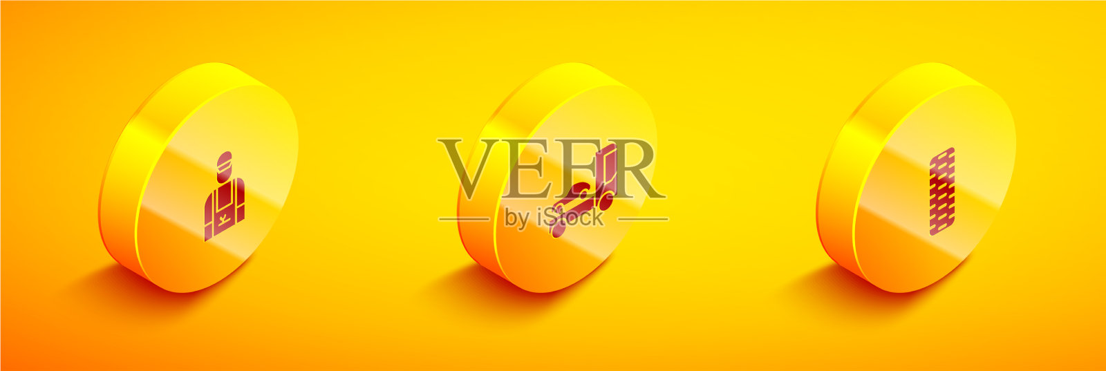 设置等距汽车机械运输车和卡车图标素材