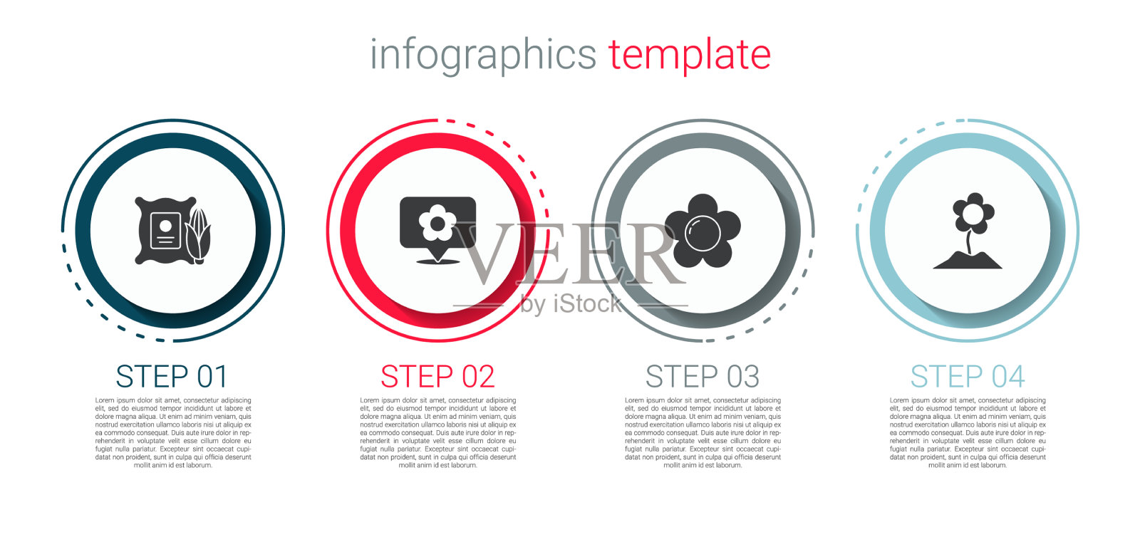 将玉米与花放在花袋中插画图片素材