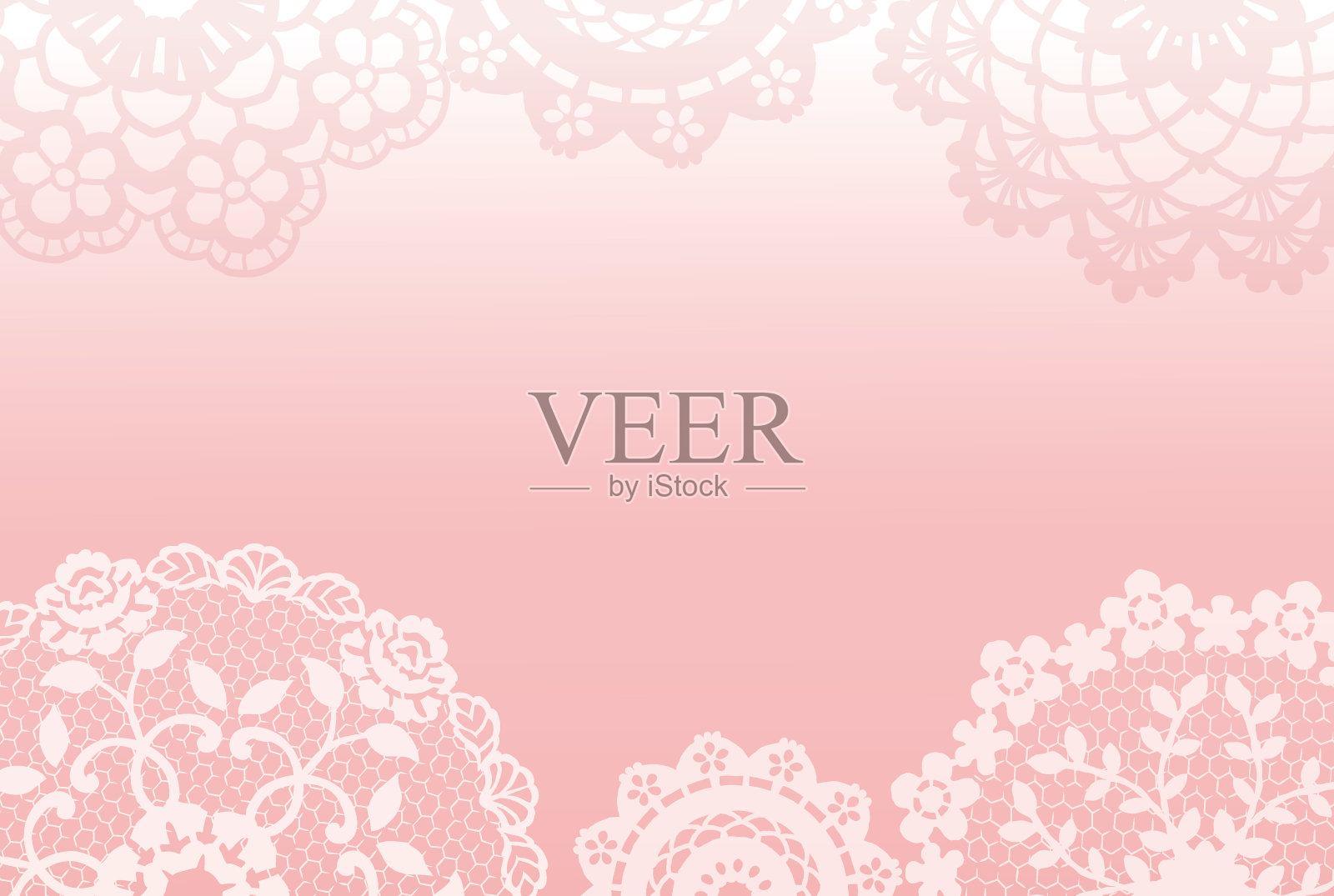 复古蕾丝桌布背景。插画图片素材