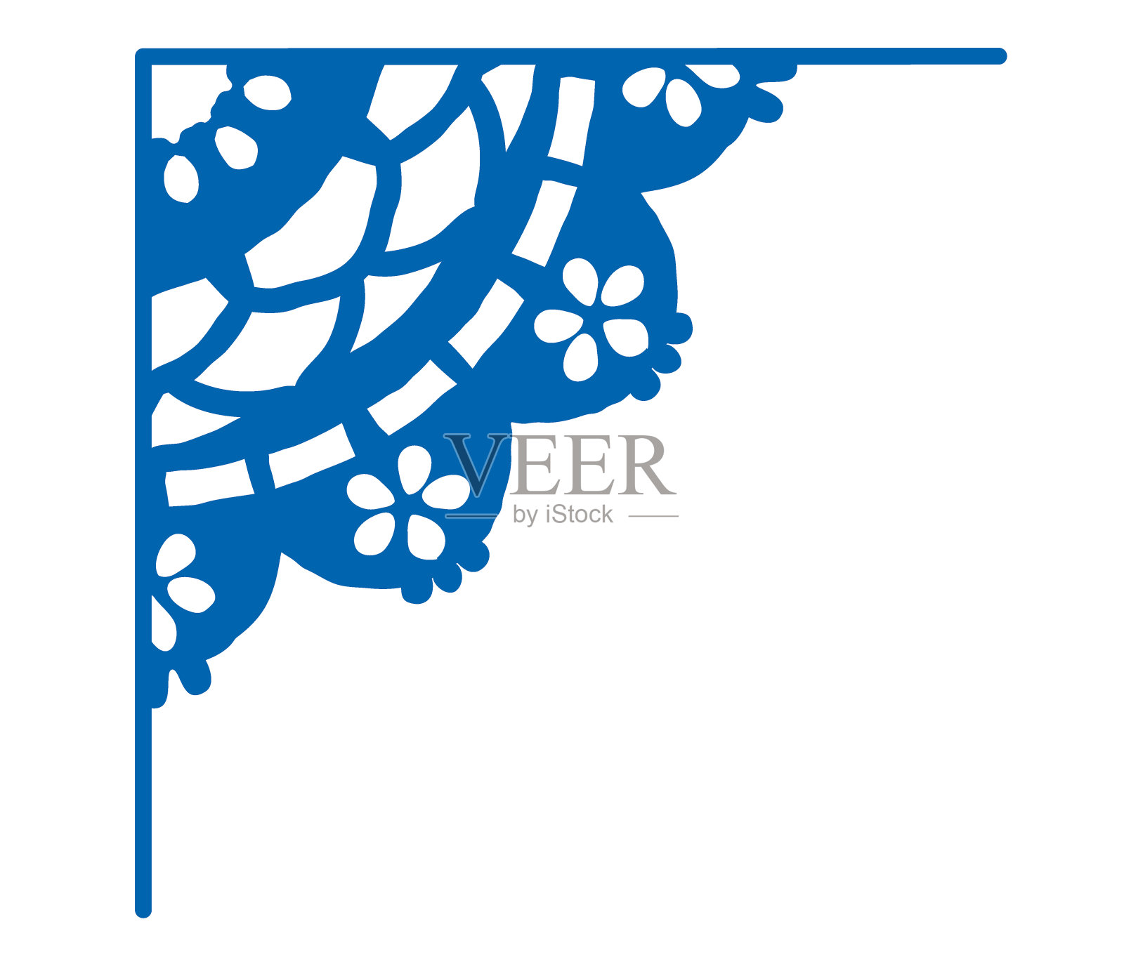 复古蕾丝角落元素。插画图片素材