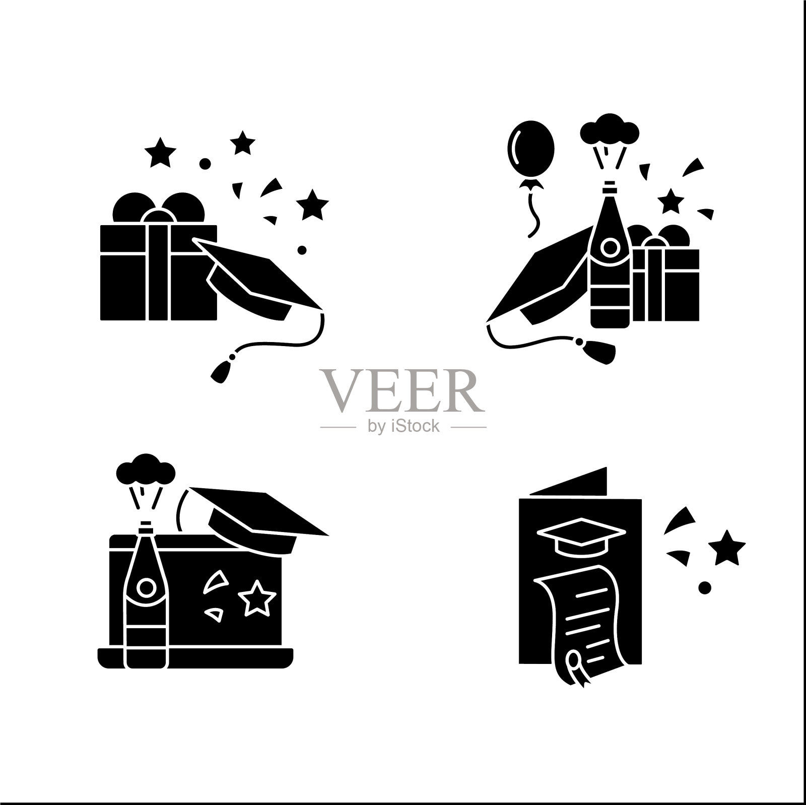 毕业字形图标集图标素材