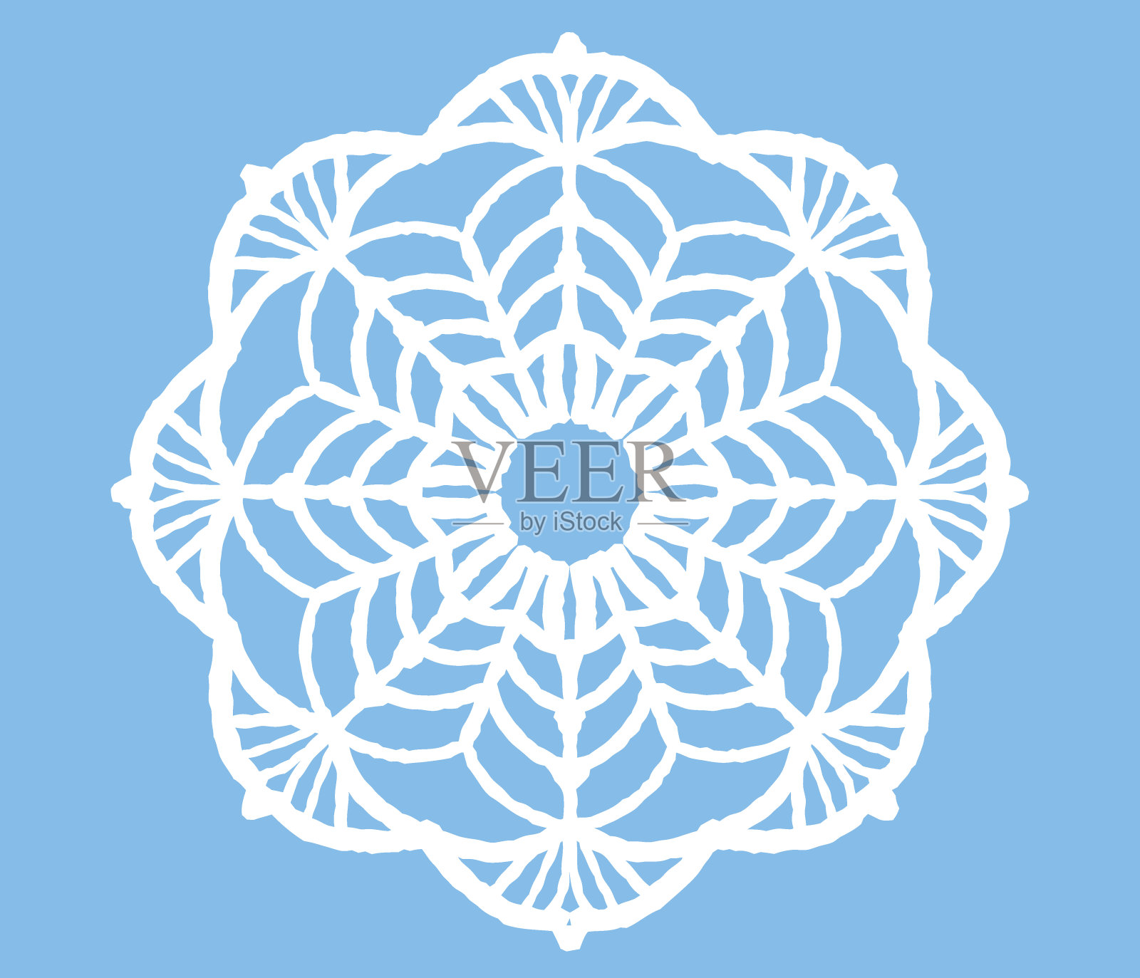 复古花边圆形装饰。插画图片素材