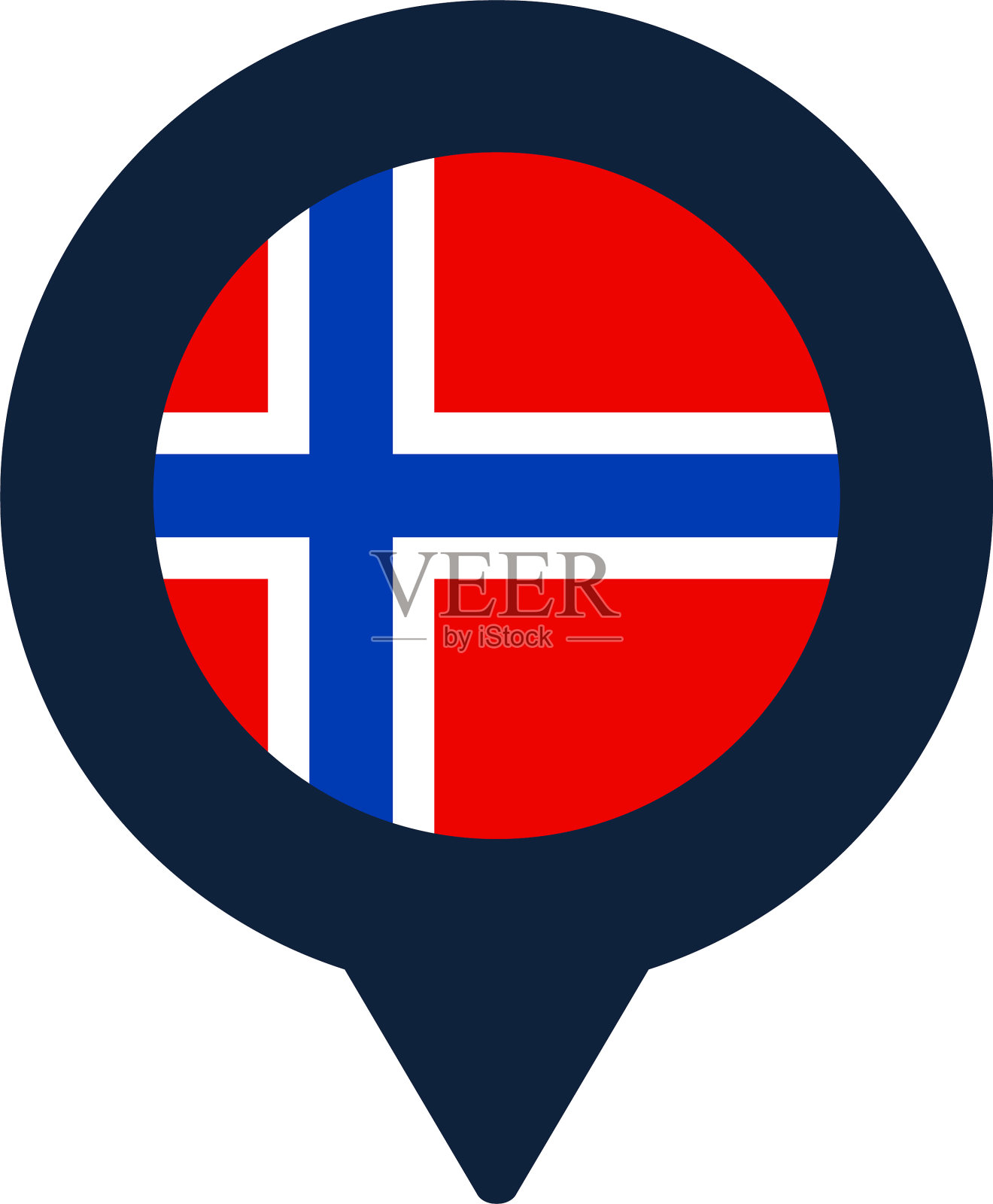 挪威国旗和地图指针图标国旗插画图片素材
