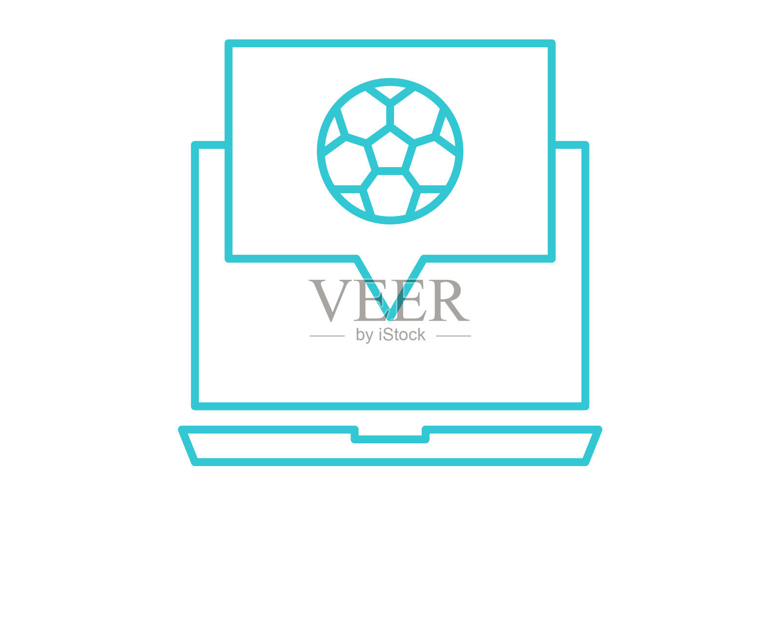 在线电脑足球图标在线提纲插画图片素材