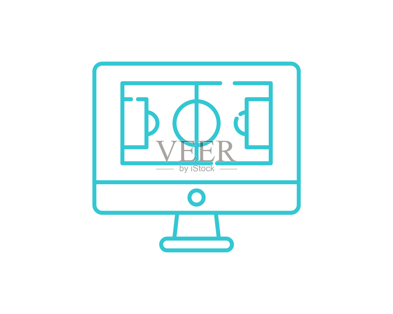 在线电脑足球图标在线提纲插画图片素材