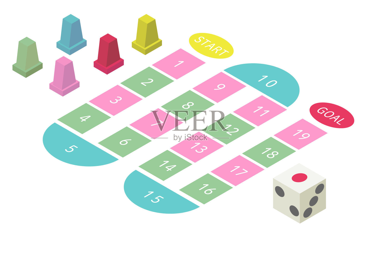 等距Sugoroku插画图片素材