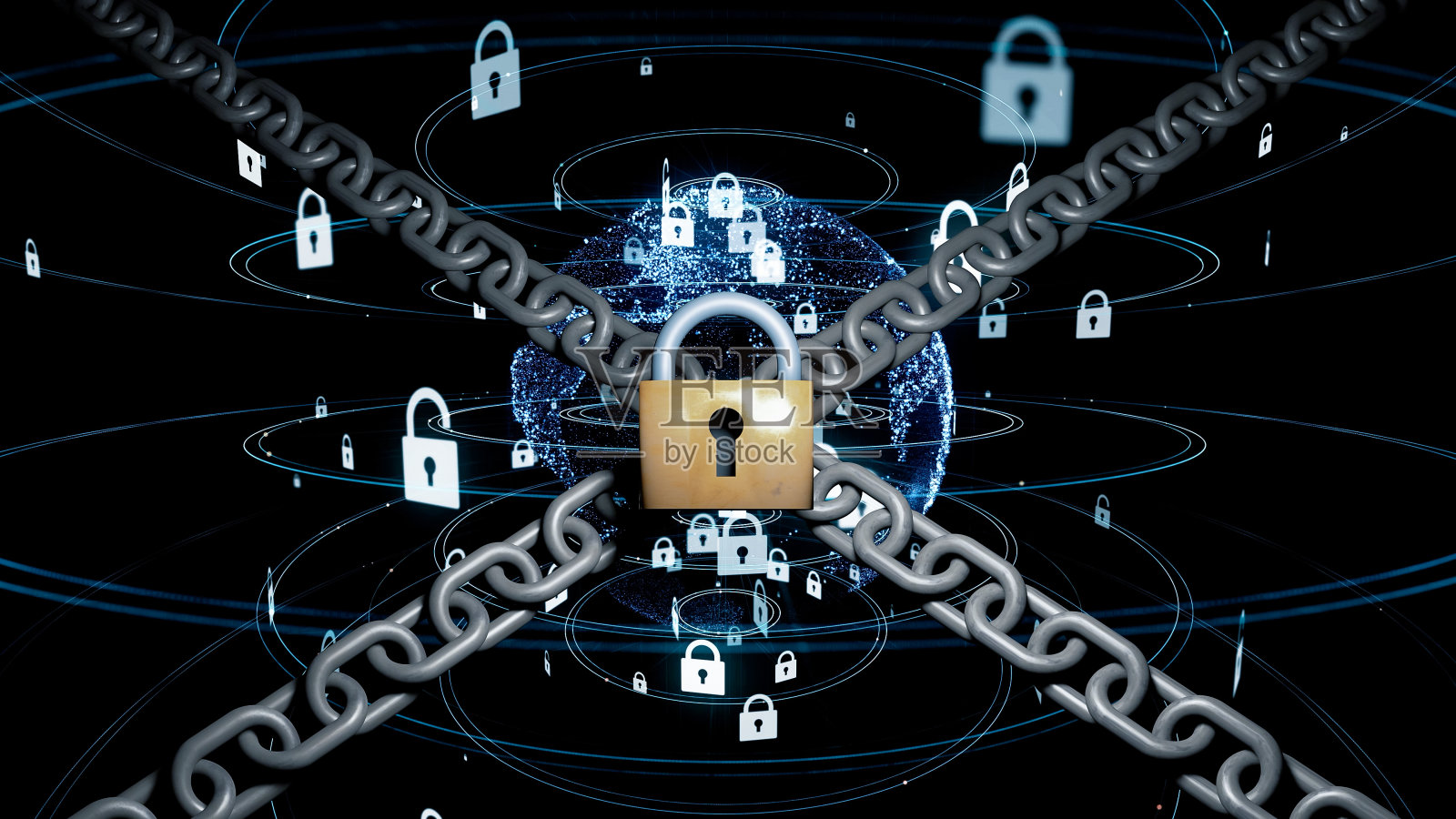 网络安全的概念。数据保护。3 d渲染。照片摄影图片