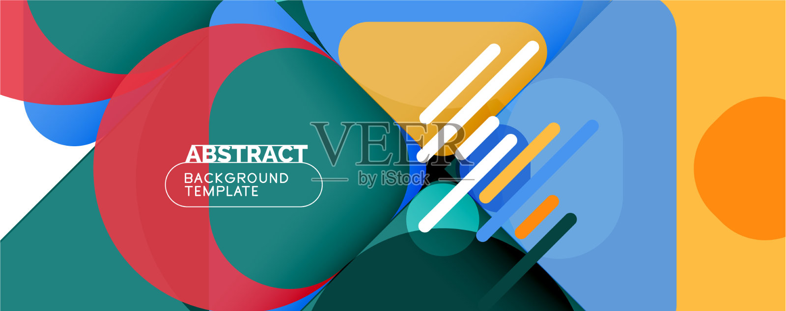 现代几何圆形和动态线条插画图片素材