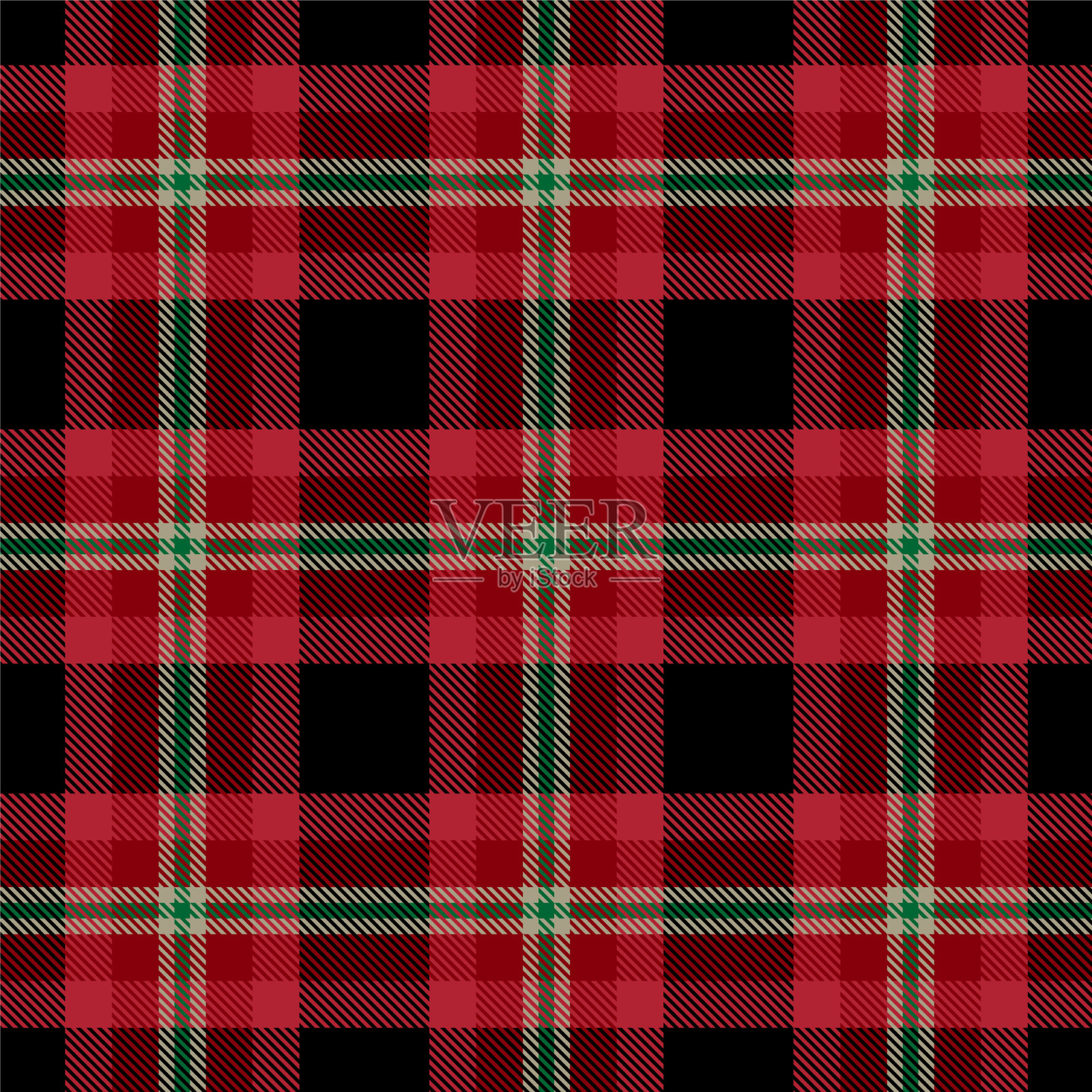 格子无缝图案背景在黑红色插画图片素材