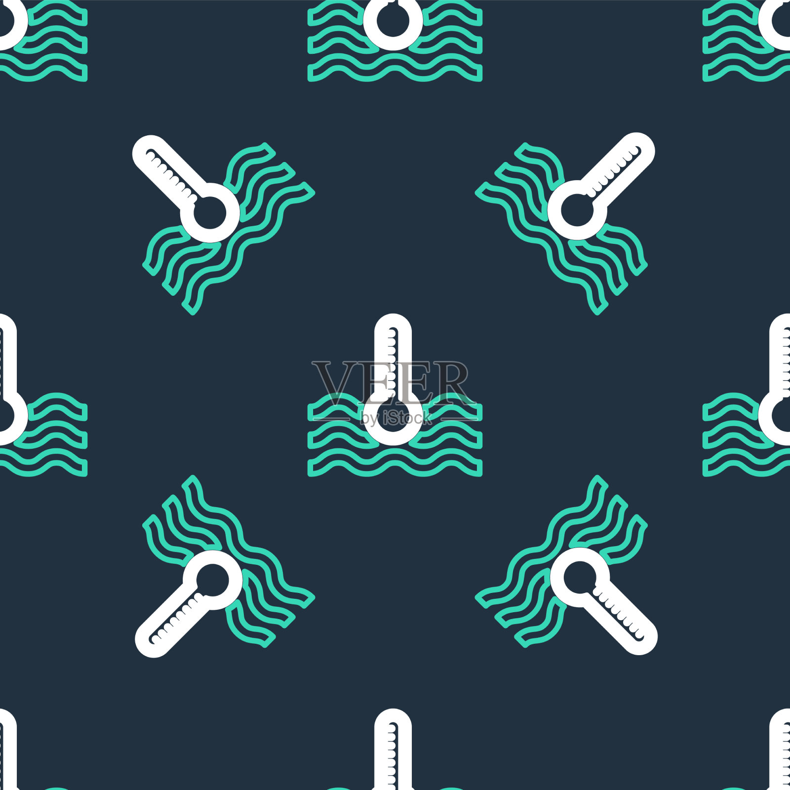 测量冷热的水管温度计插画图片素材